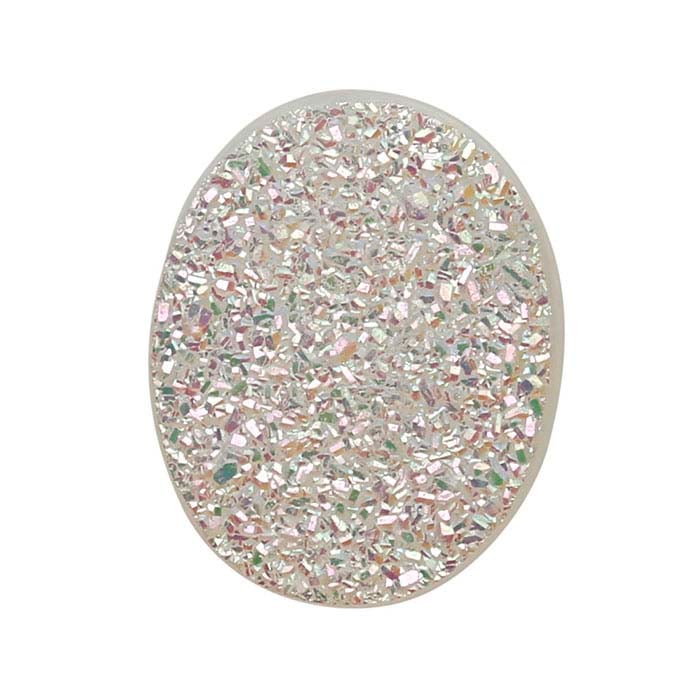 White Druzy Quartz Oval Cabochons, A-Grade