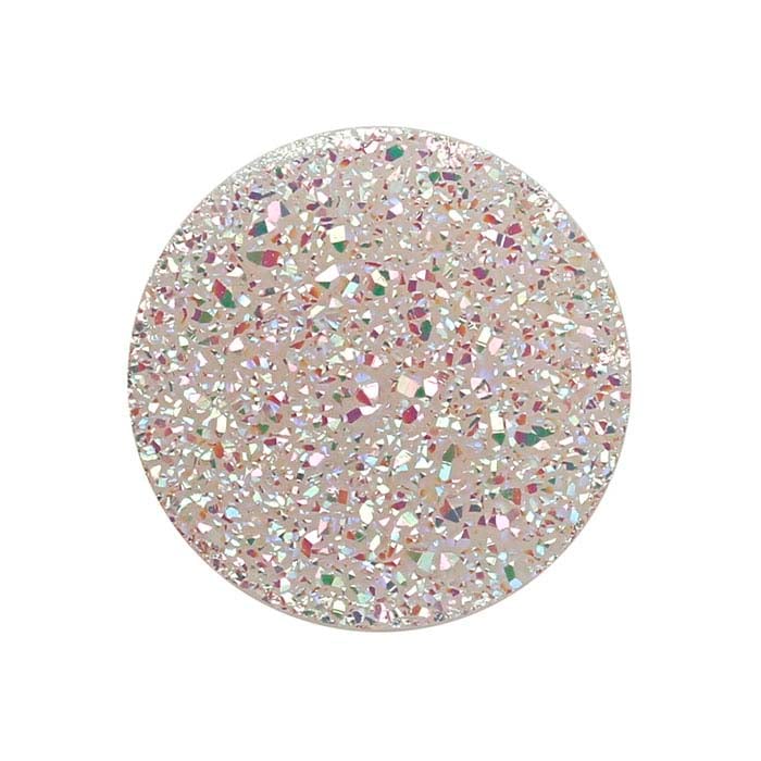 White Druzy Quartz 10mm Round Cabochon, A-Grade