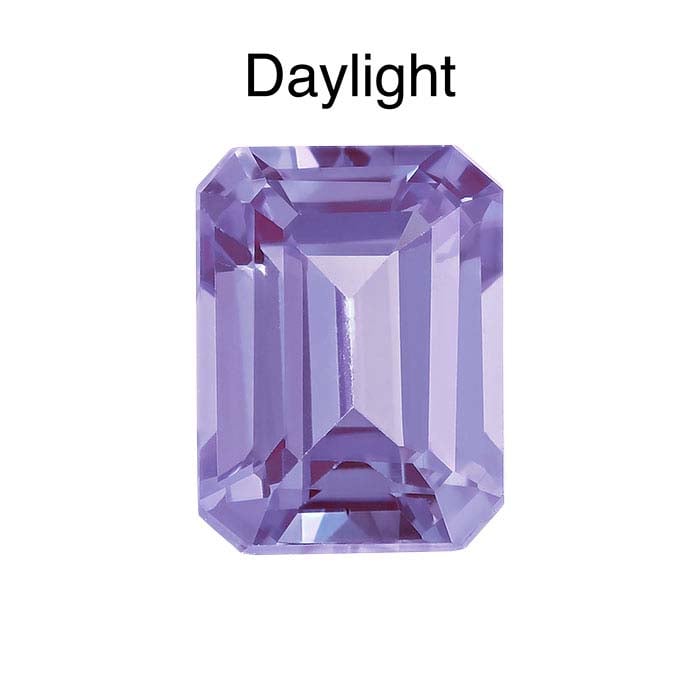 Lab-Grown Alexandrite 6 x 4mm Emerald-Cut Faceted Gemstone