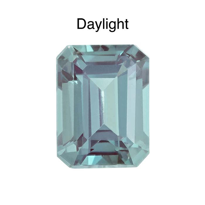 Lab-Grown Alexandrite 8 x 6mm Emerald-Cut Faceted Gemstone