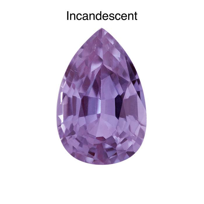 Pietra preziosa sfaccettata a forma di pera 9 x 6mm di Alessandrite coltivata in laboratorio