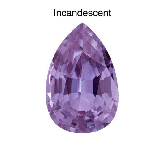Pietra preziosa sfaccettata a forma di pera 9 x 6mm di Alessandrite coltivata in laboratorio