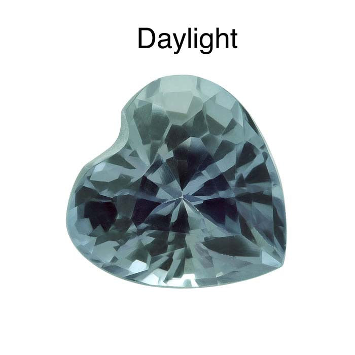 Lab-Grown Alexandrite Heart Faceted Gemstone