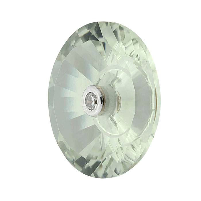 Lehrer TorusRing™ Light Green Quartz Round Faceted Gemstone