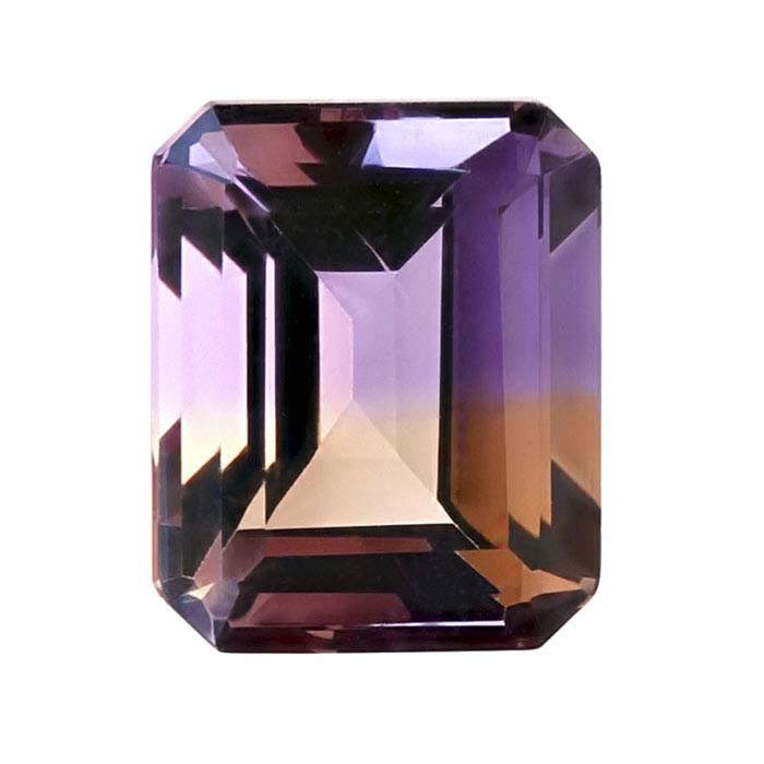 Ametrine 10 x 8mm Emerald-Cut Faceted Gemstone