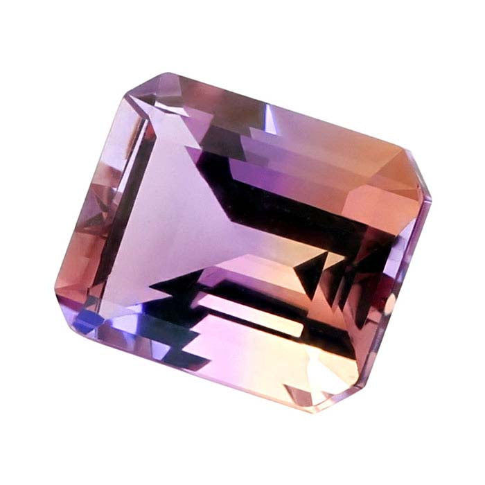 Ametrine 10 x 8mm Emerald-Cut Faceted Gemstone