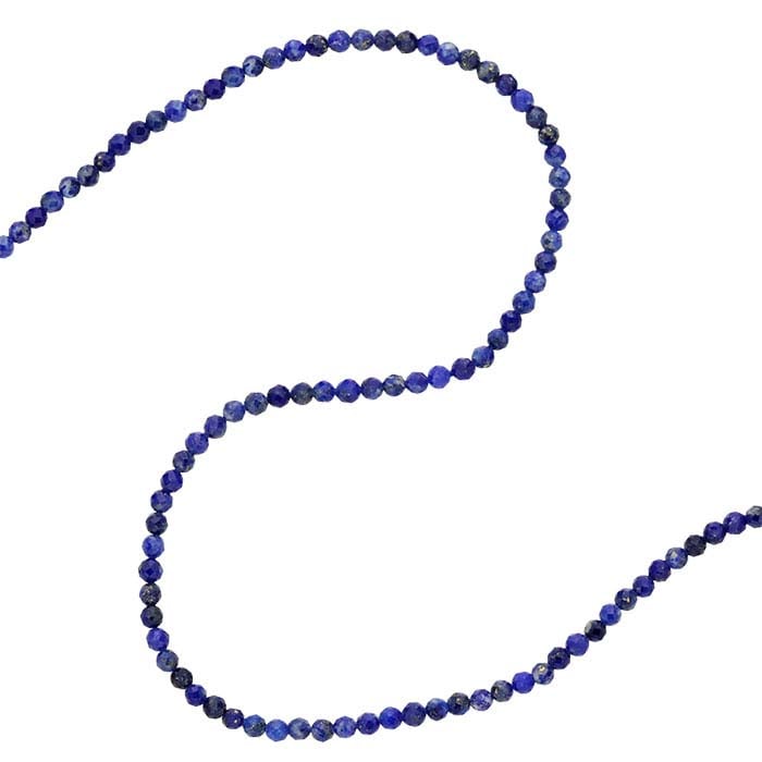 Lapis Lazuli 2mm Faceted Round Bead Strand