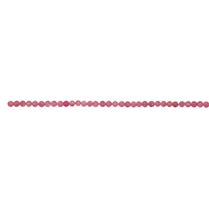Tourmaline 2mm Faceted Round Bead Strand