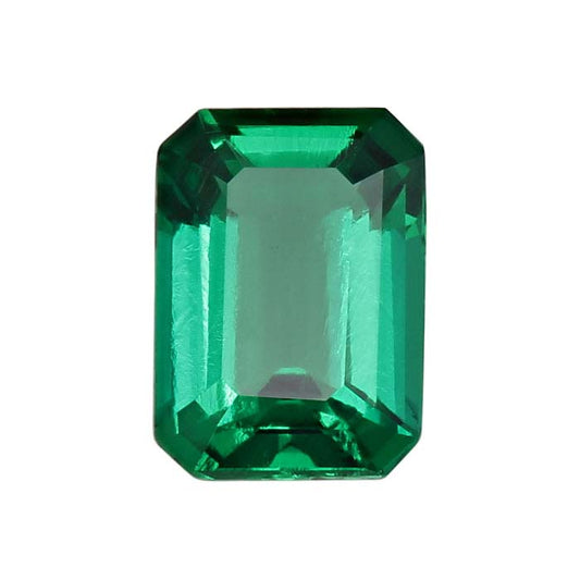 Smeraldo Sintetico 7 x 5mm Taglio Smeraldo Gemma Sfaccettata