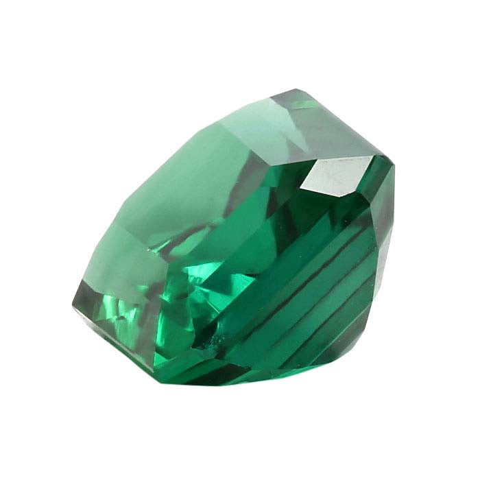 Lab-Grown Emerald 8 x 6mm Emerald-Cut Faceted Gemstone