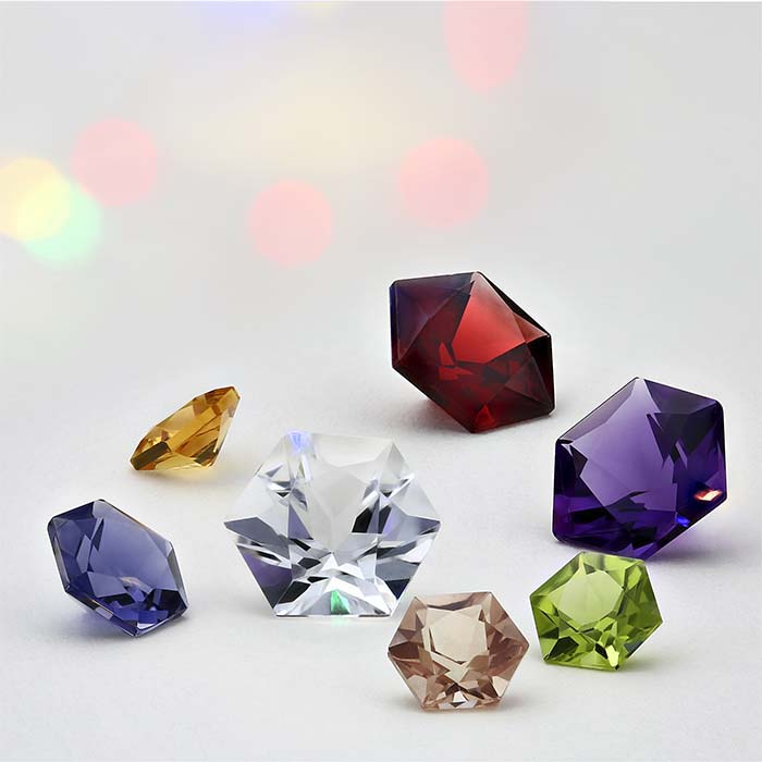 Garnet Hexagon Faceted Gemstone