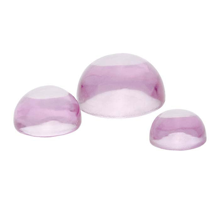 Laboratorijoje užaugintas rožinis safyras 5 mm apvalus kabošonas