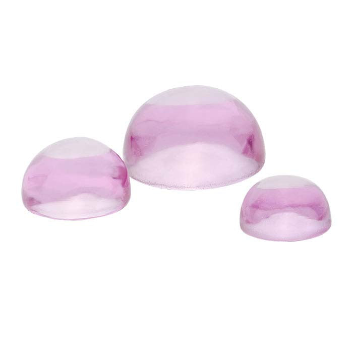 Lab-Grown Pink Sapphire 6mm Round Cabochon