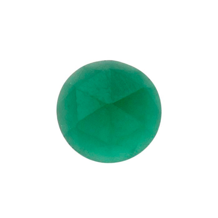 Lab-Grown Emerald 3mm Round Rose-Cut Cabochon
