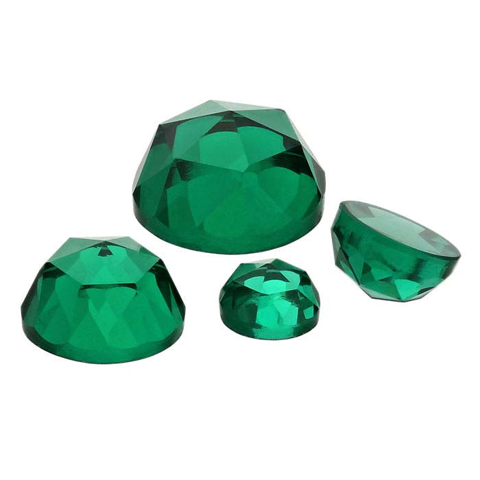 Émeraude synthétique 4 mm ronde taille rose cabochon