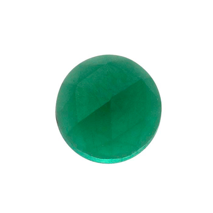 Émeraude synthétique 4 mm ronde taille rose cabochon
