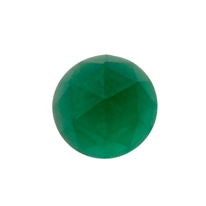 Lab-Grown Emerald 5mm Round Rose-Cut Cabochon