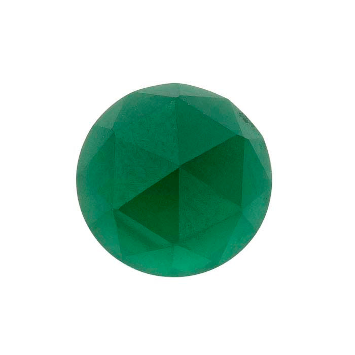 Lab-Grown Emerald Round Rose-Cut Cabochon