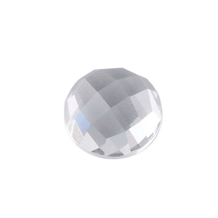 White Topaz 8mm Round Rose-Cut Cabochon