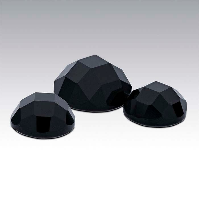 Onice Nero Cabochon Rotondo Smerlato a Rosa 8mm