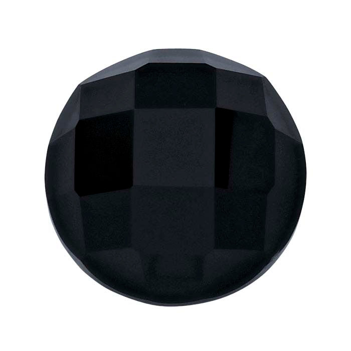 Onice Nero Cabochon Rotondo Smerlato a Rosa 8mm