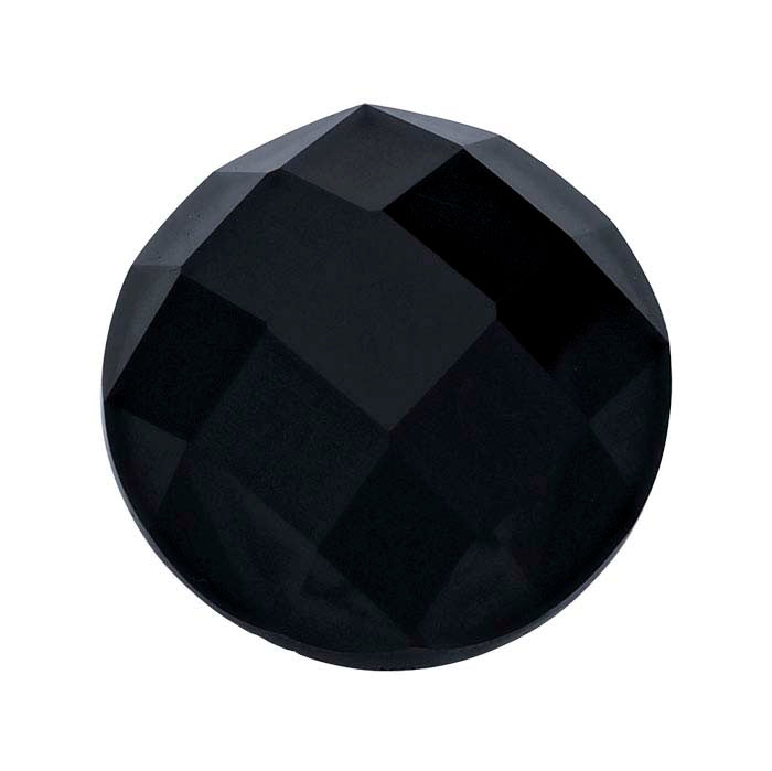 Onice Nero Cabochon Rotondo Smerlato a Rosa 8mm