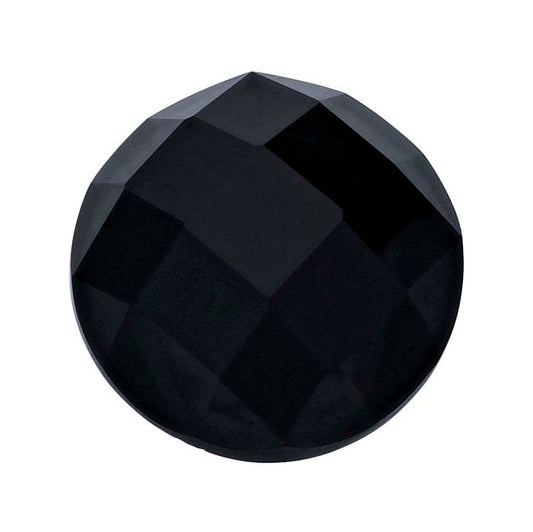 Black Onyx 8mm Round Rose-Cut Cabochon