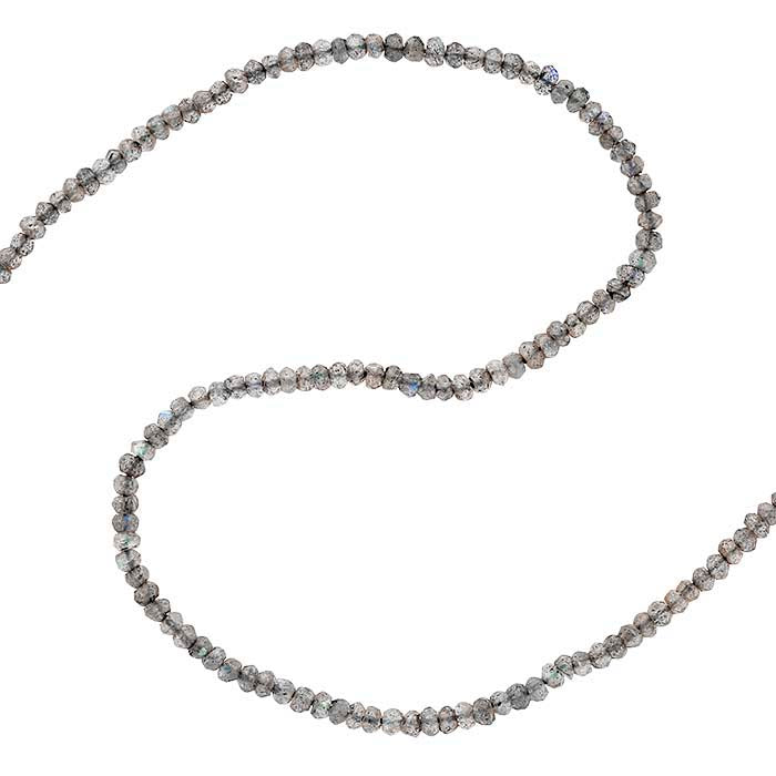Labradorite 2.5–3mm Faceted Round Bead Strand