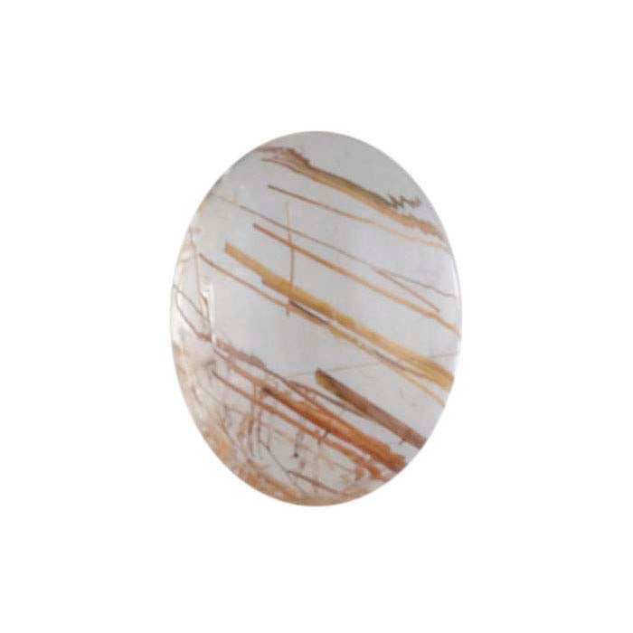 Copper Rutilated Quartz 8 x 6mm Oval Cabochon