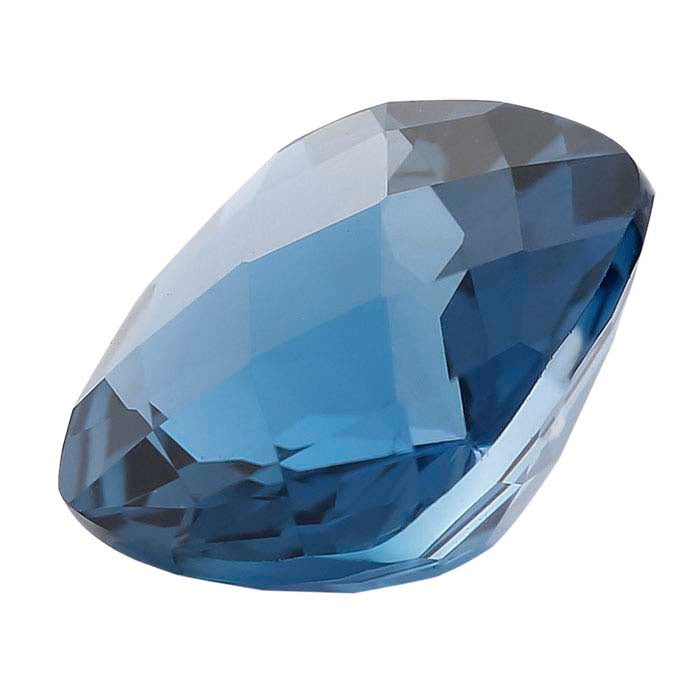 London-Blue Topaz 8mm Cushion Checkerboard Faceted Stone, AA-Grade