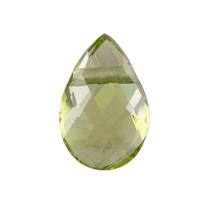Peridot 9 x 6mm Pear-Shaped Briolette Bead