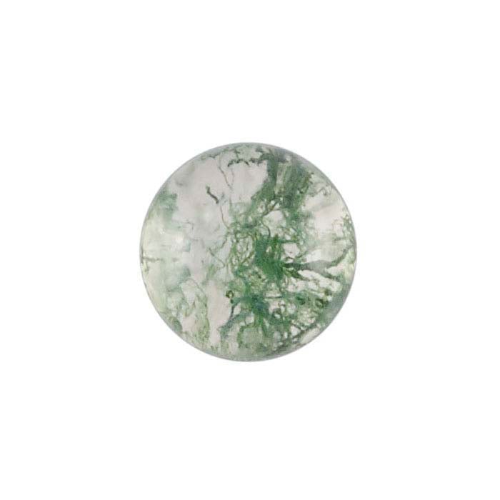 Crystal Quartz & Moss Agate 8mm Round Doublet Cabochon
