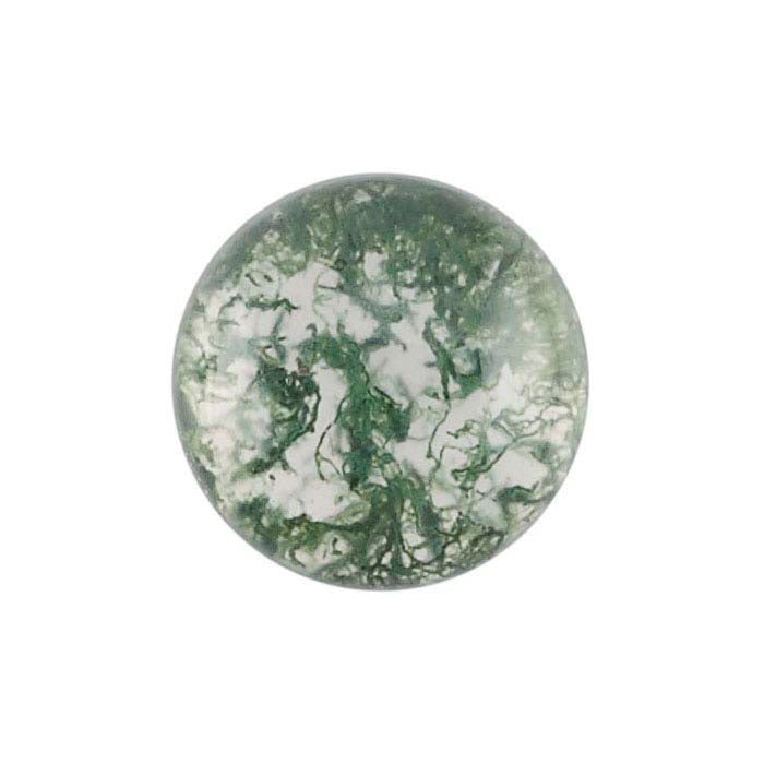 Crystal Quartz & Moss Agate 10mm Round Doublet Cabochon