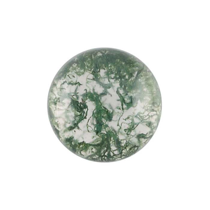 Crystal Quartz & Moss Agate Round Doublet Cabochon