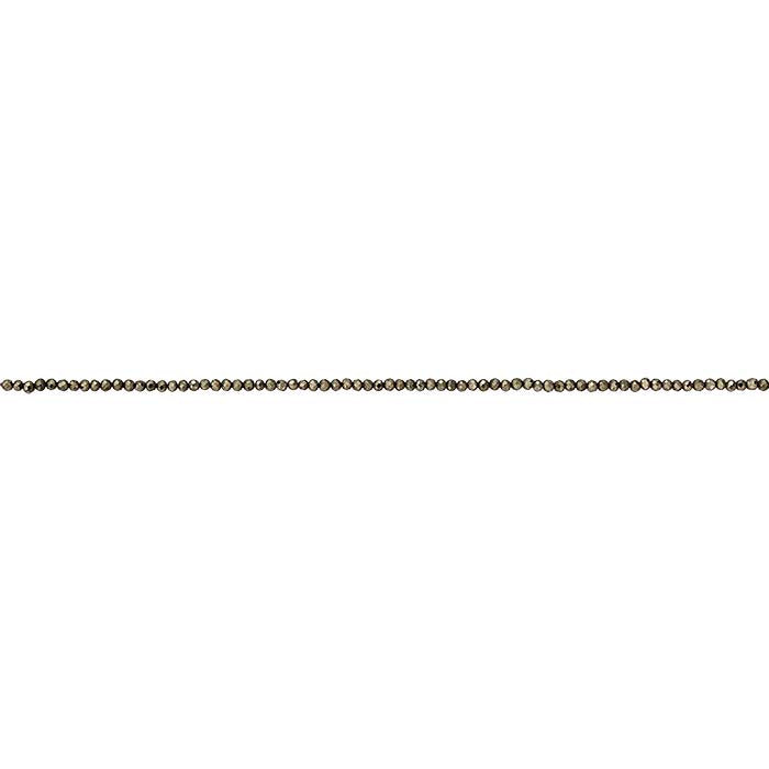 Pyrite 2mm Faceted Round Bead Strand
