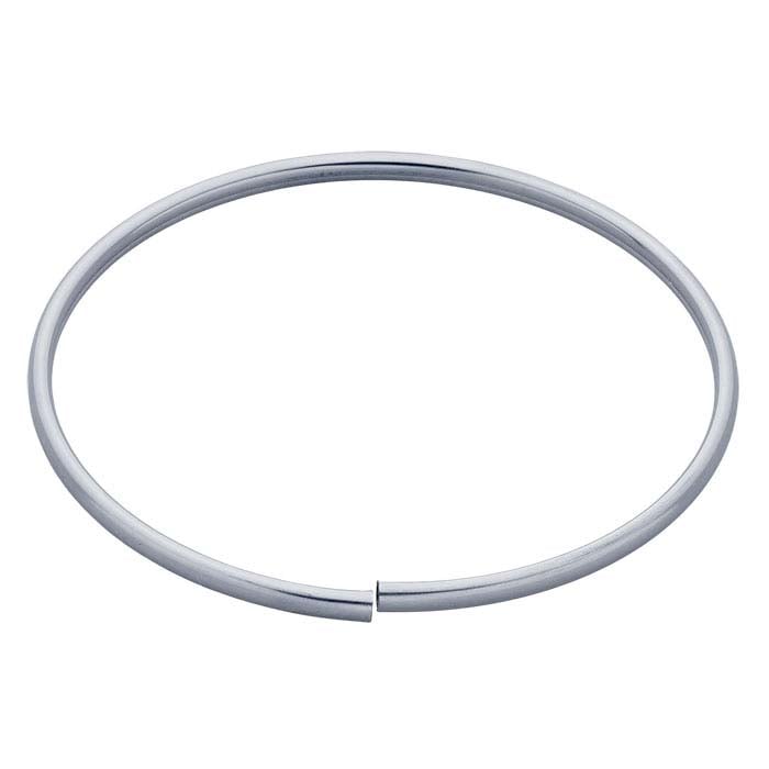 14K White Gold 2.7mm Oval Tubing, Hard