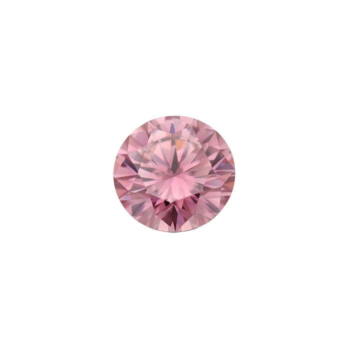 Pink Moissanite 8mm Round Faceted Gemstone