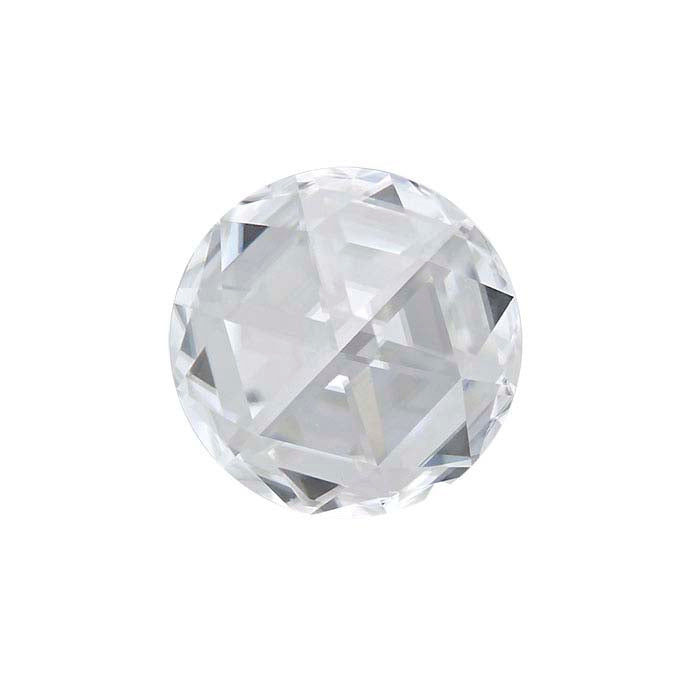 Charles & Colvard® Forever One™ Moissanite 6mm Double Rose-Cut Round Faceted Gemstone, Colorless