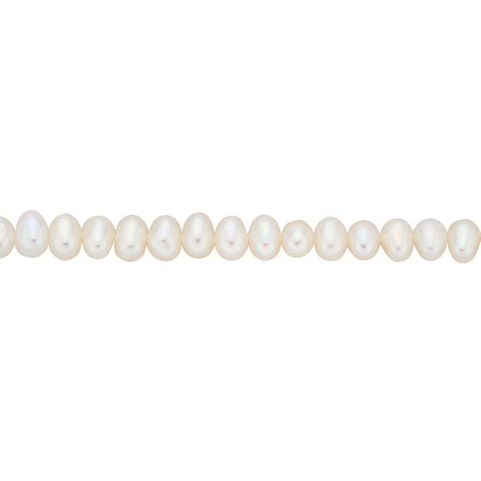 Collar de perlas cultivadas de agua dulce semi-redondas de 3.5–4 mm, blancas, grado A