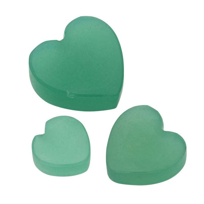 Chrysoprase 10mm Flat Top Heart Cabochon