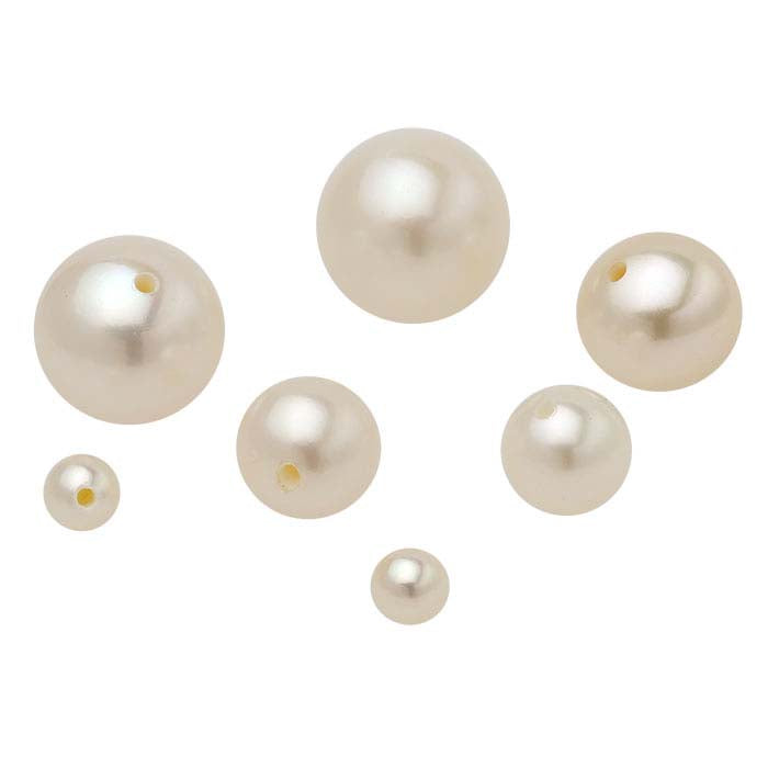 Freshwater Cultured Half-Drilled 3–3.4mm Round Pearl, White, A-Grade