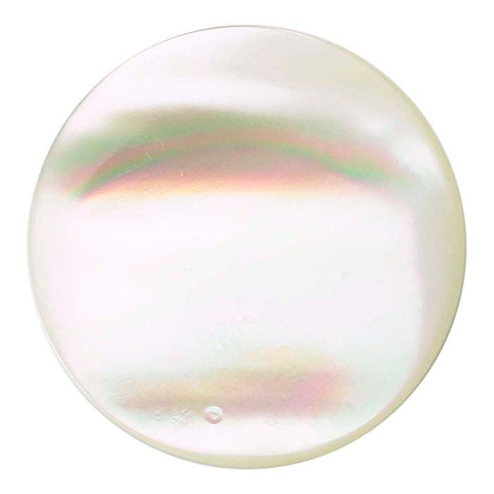 White Mother-of-Pearl 25mm Round Cabochon