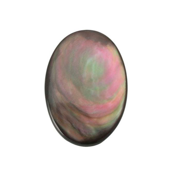 Black Mother-of-Pearl 18 x 13mm Oval Cabochon