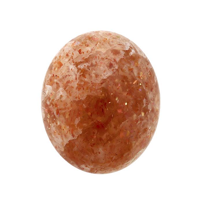 Orange Sunstone 12 x 10mm Oval Cabochon