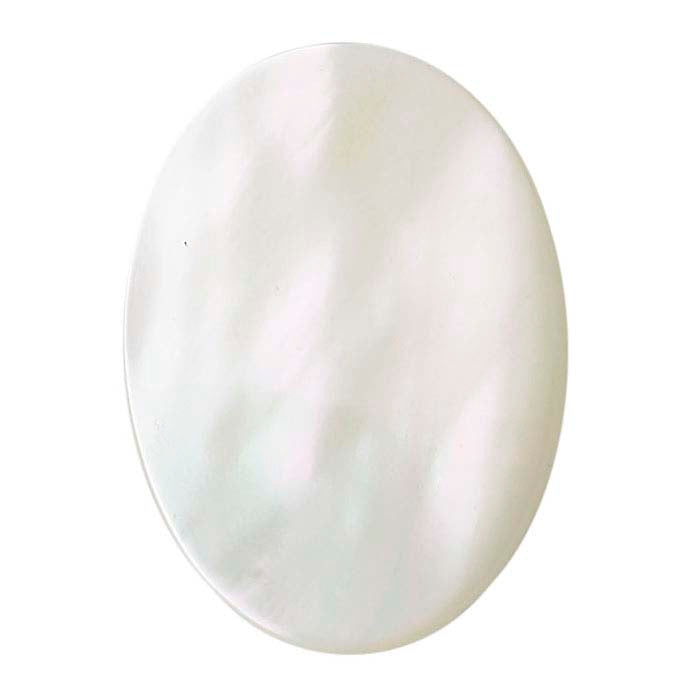 White Mother-of-Pearl 25 x 18mm Oval Cabochon