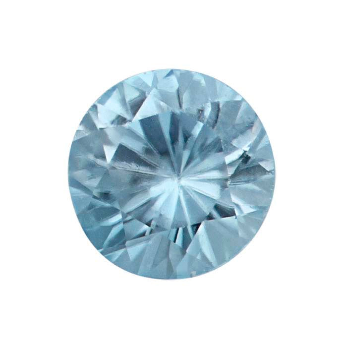 Blue Zircon 3mm Round Faceted Gemstone, AA Grade