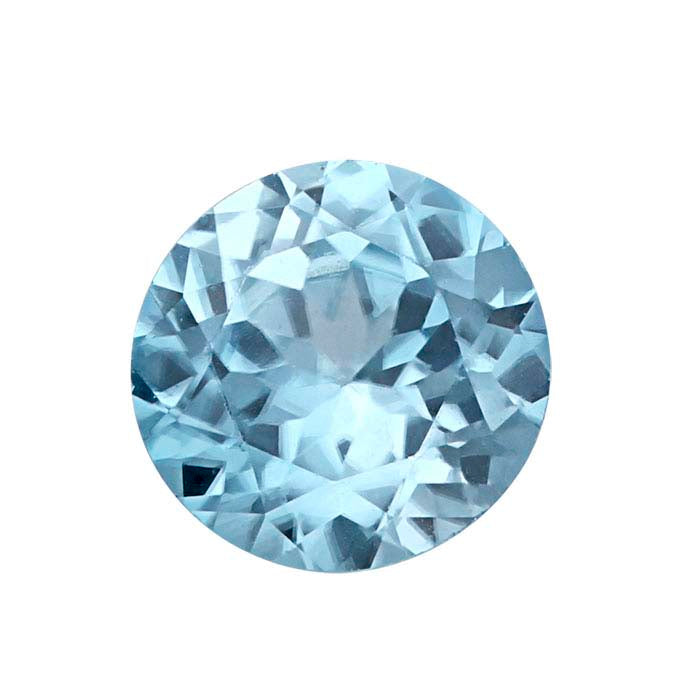 Blue Zircon 4mm Round Faceted Gemstone, AA Grade