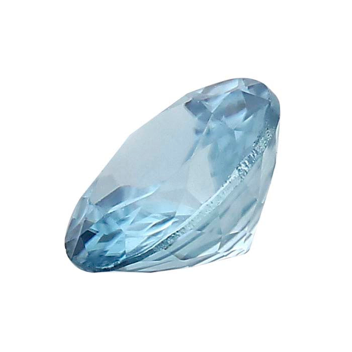 Blue Zircon 4mm Round Faceted Gemstone, AA Grade