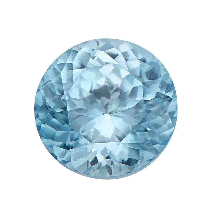 Blue Zircon 5mm Round Faceted Gemstone, AA Grade