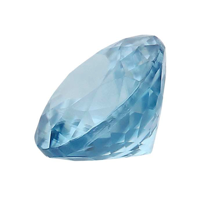 Blue Zircon 5mm Round Faceted Gemstone, AA Grade